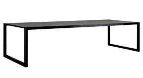 Tavolo NNX300 con struttura in acciaio verniciato nero e piano in ceramica